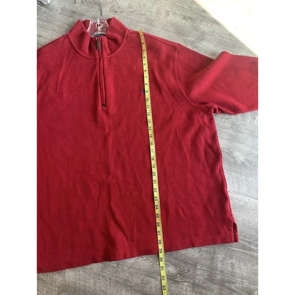 Polo Ralph Lauren 1/4 Zip Sweater Men 2XB Big Tall Red Pullover - Picture 9 of 10